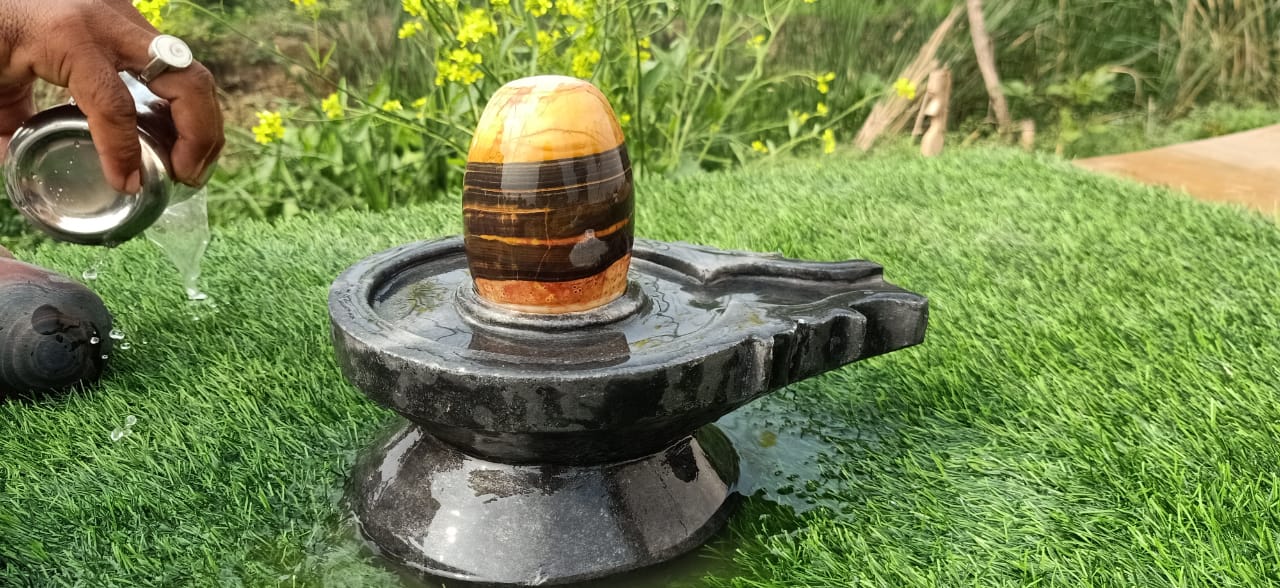 Narmadeshwar Shivling Damru Shape Jaldhari
